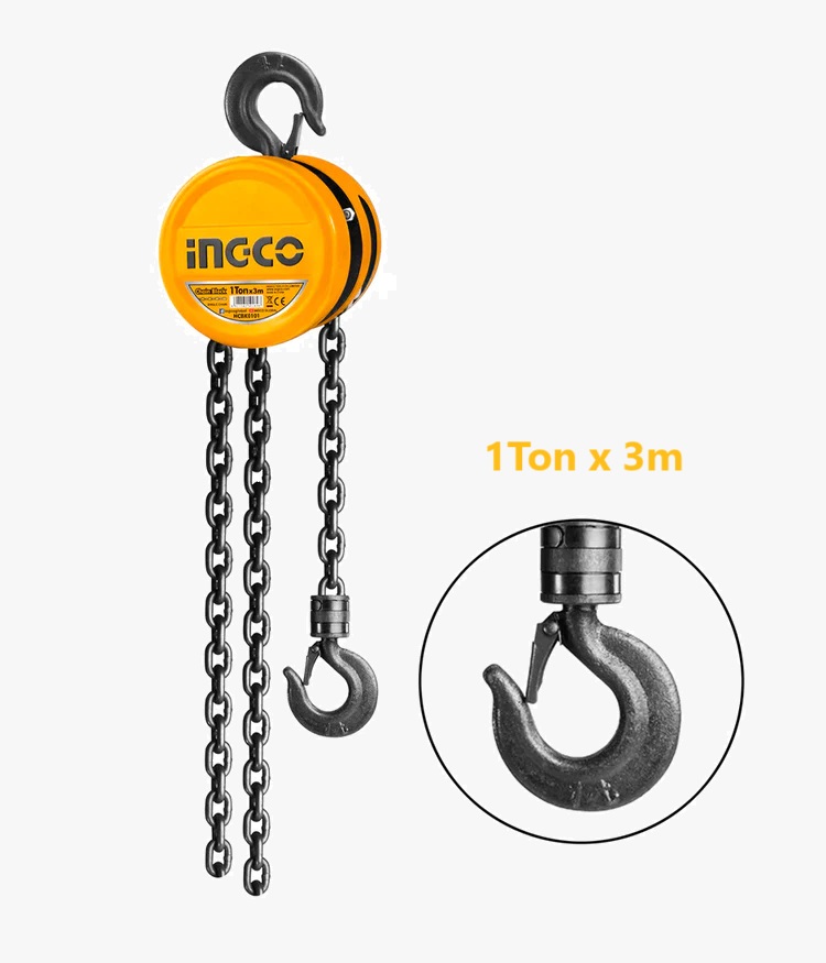 Palan A Chaine 1 TON x 3 Mètres – INGCO HCBK0101