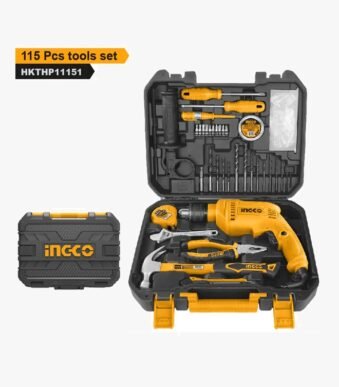 Ensemble d'Outils + Perceuse Électrique Filaire (Jeu de 115 PCS) - INGCO HKTHP11151