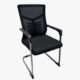 Chaise Visiteur Fauteuil de Bureau Sans Roulette Synthétique - Noir