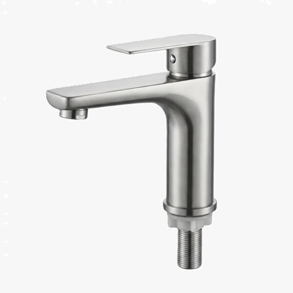 Robinet Mitigeur Monocommande Lavabo en Acier Inoxydable Brossé